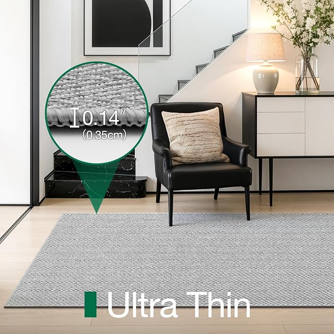 LUMI Ultra Thin Runner Rug for Hallway 2.7'x8', Non-Slip Entryway Rug