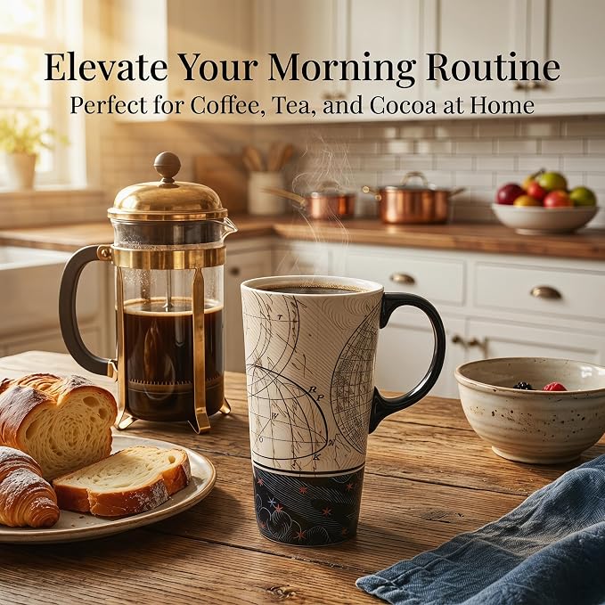 Topadorn 17oz Ceramic Travel Coffee Mug