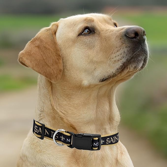 Pets First NFL New Orleans Saints Licensed PET COLLAR, Extra Large - Heavy-Duty, Strong, and Durable Dog Collar. Available in 31 Football Teams and 4 Sizes