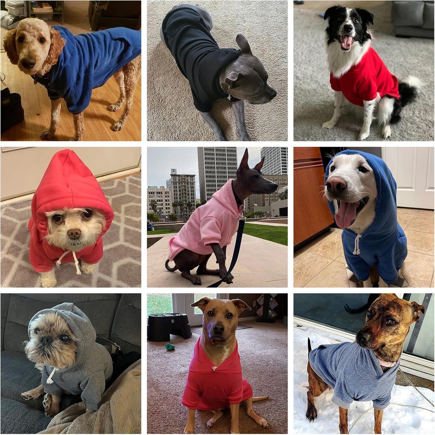 KOOLTAIL Basic Dog Hoodie - Soft and Warm Dog Hoodie Sweater with Leash Hole and Pocket, Dog Winter Coat, Cold Weather Clothes Sweatshirt for Small Medium Large Dogs Puppy Cat Boys Girls Grey M