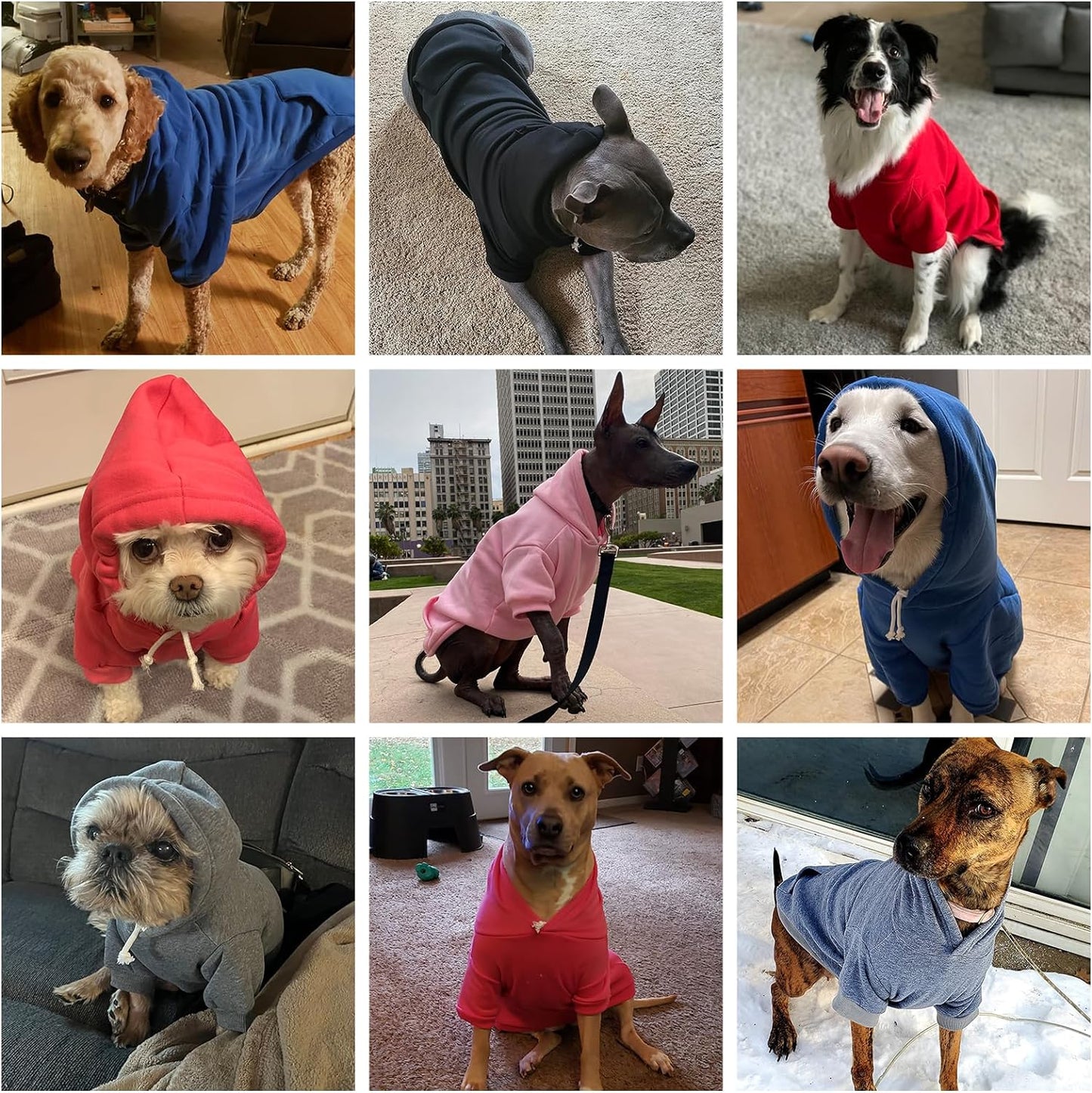 KOOLTAIL Basic Dog Hoodie - Soft & Warm Dog Hoodie Sweater with Leash Hole and Pocket, Dog Winter Coat, Cold Weather Clothes Sweatshirt for Small Medium Large Dogs Puppy Cat Boys Girls Deep Pink XS