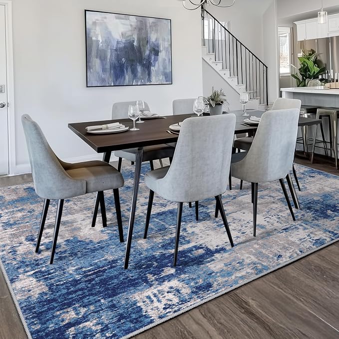 RELEANY Washable Area Rugs 6'x8' Non-Slip Modern Abstract Soft