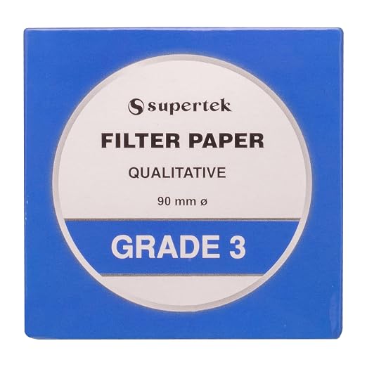 Filter Paper, Qualitative, Grade 3, 90 mm Pack of 100 Sheets