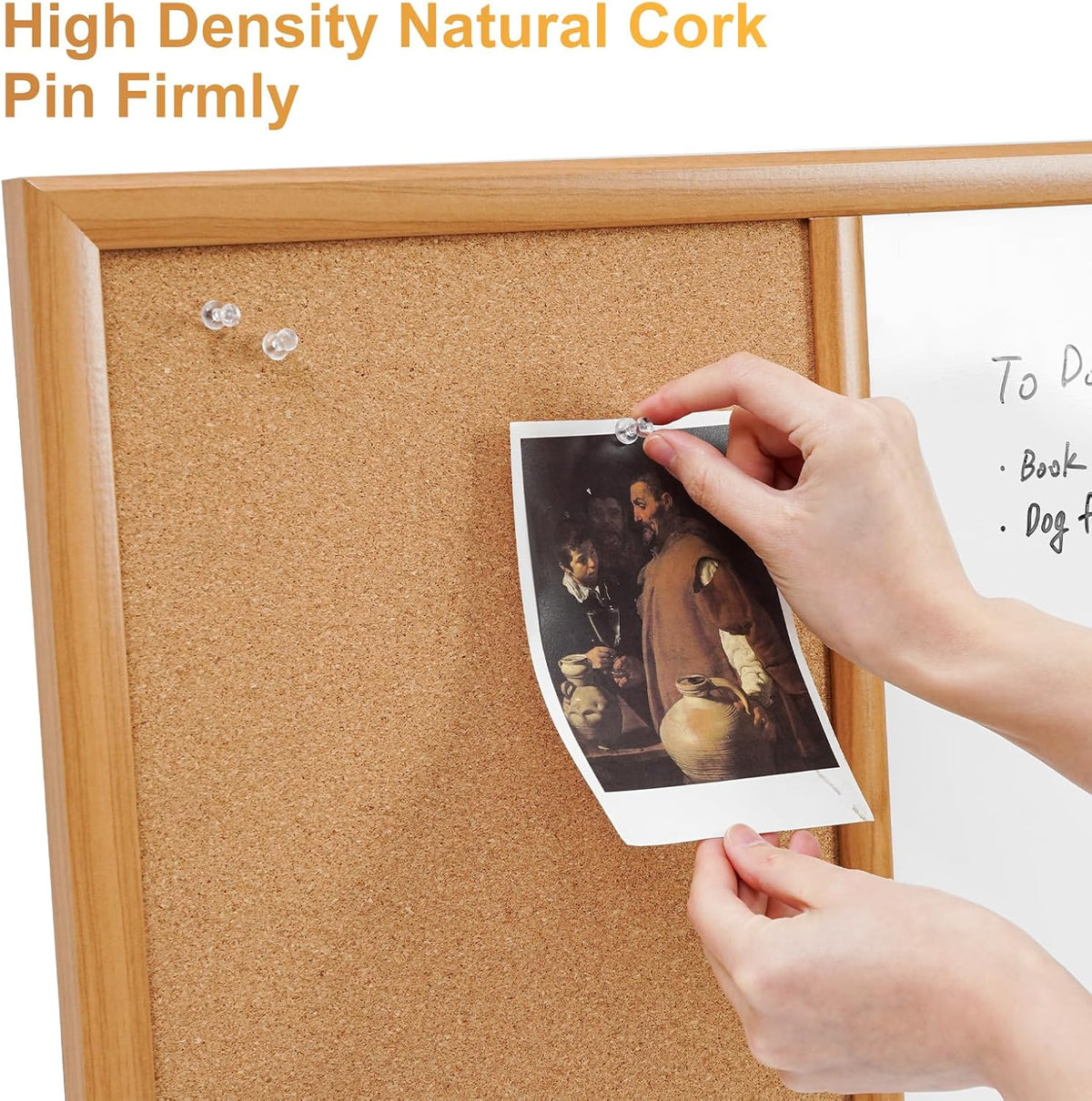 ARCOBIS Cork Board White Board Combo with MDF Wood Frame
