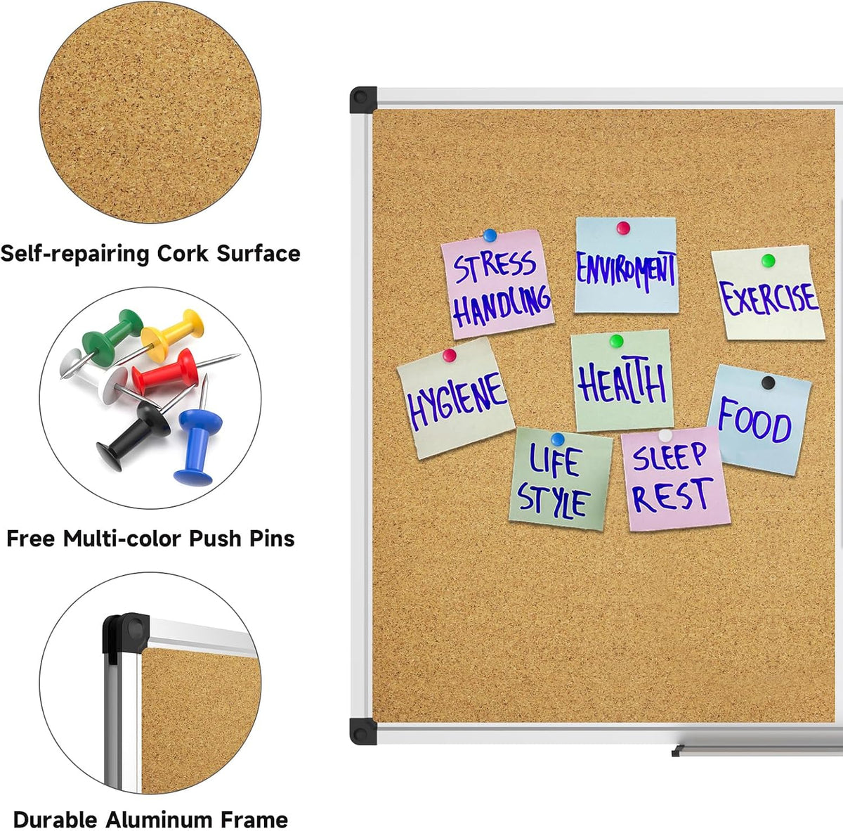 XBoard Magnetic whiteboard Corkboard Combo,36 x 24 Inches
