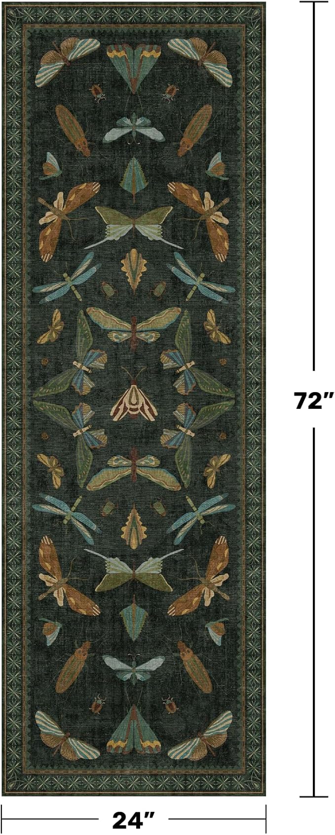 Hazo Haus Washable Insect 2x6 Runner Rug