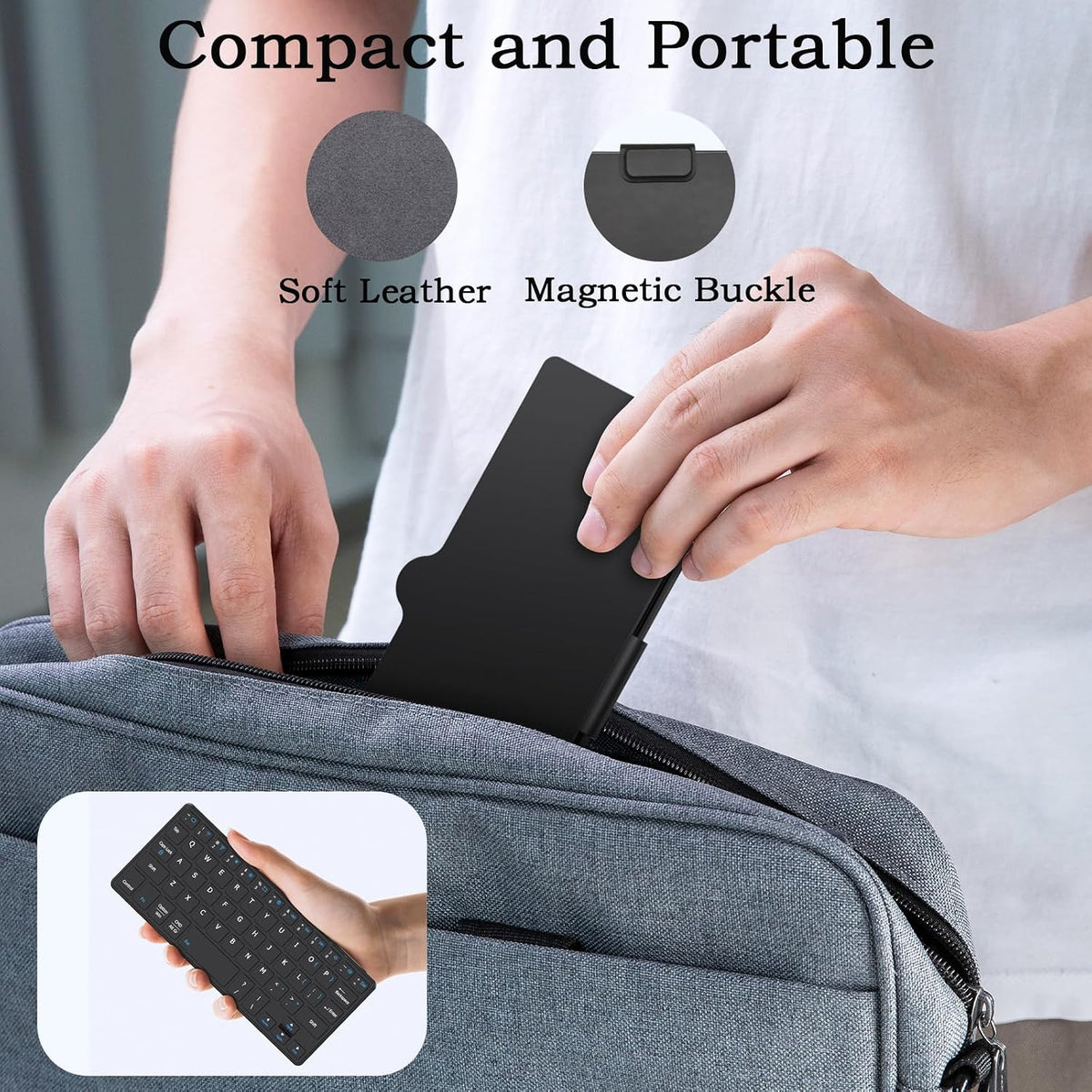 Universal Wireless Keyboards Portable Mini Keyboard with Any-Angle Stand