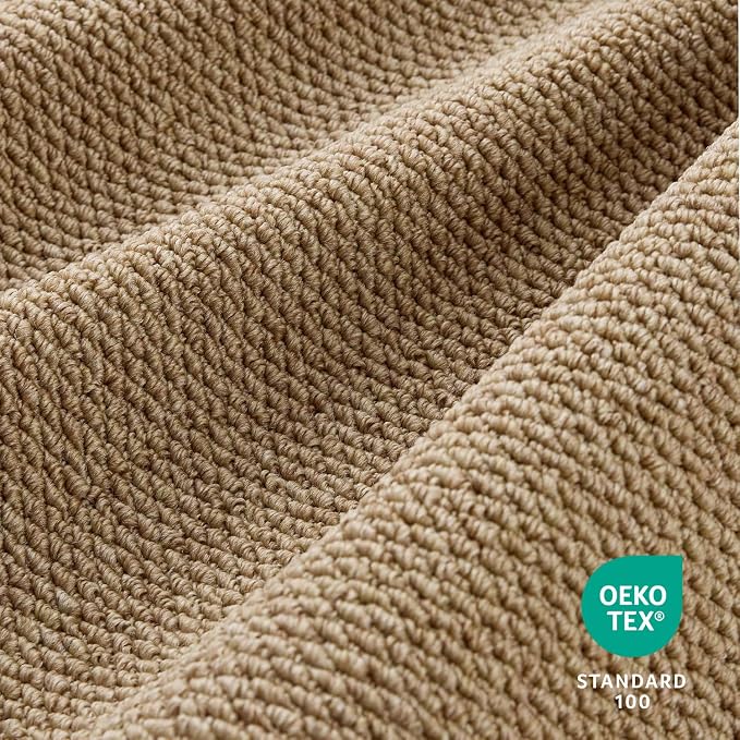 Faux Jute Hallway Runner Rug 2'x8', Washable & Non-Slip, Taupe | 0.27" Low Pile