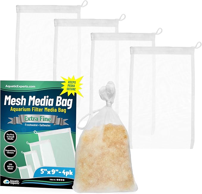 Aquatic Experts Extra Fine Aquarium Media Bag, Durable Drawstring Bags
