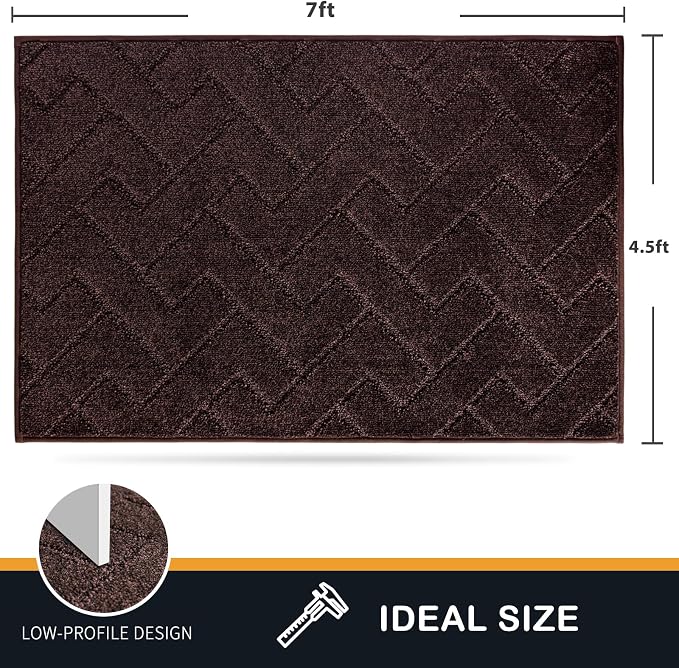 PURRUGS Easy Care Area Rug 4.5ft x 7ft, Non-Slip Machine Washable Entry Rug