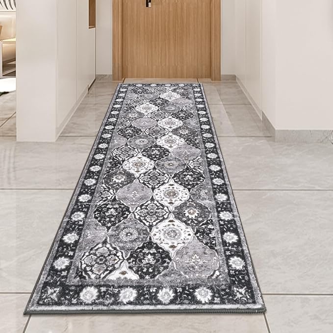 HEBE Hallway Runner Rug 2'x6' Washable Vintage Distressed Area Rugs Non Slip