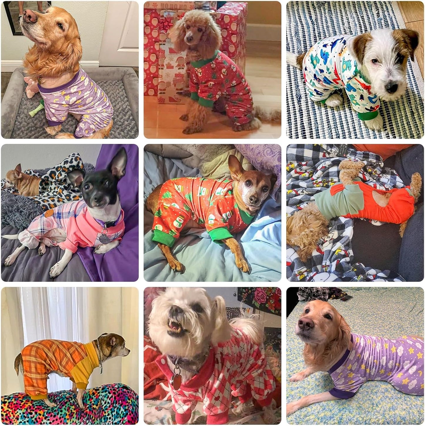 BEAUTYZOO Dog Pajamas Medium Sized Dog, Summer Doggie Pajamas for Boy Girl, Soft Strechy Cotton Puppy Pjs Jammies Onesies for Men Women, Pet Jumpsuit Body Suit Cat Apparel Clothes, Yellow Duck M