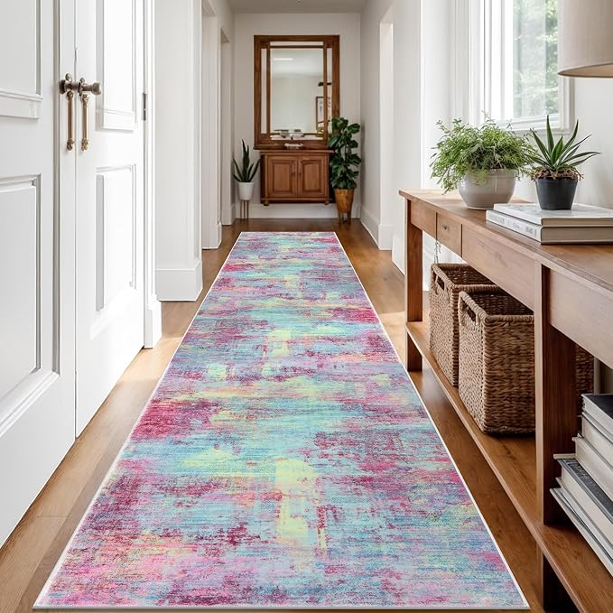 IOHOUZE Abstract Runner Rug 3x12 Ft Washable Runners