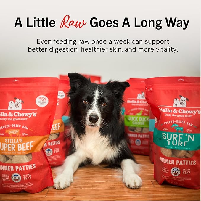 Stella & Chewy's Freeze-Dried Raw Dinner Patties - Venison Blend Recipe - High Protein Grain-Free Puppy & Dog Food - Perfect For Picky Eaters - 14 Oz