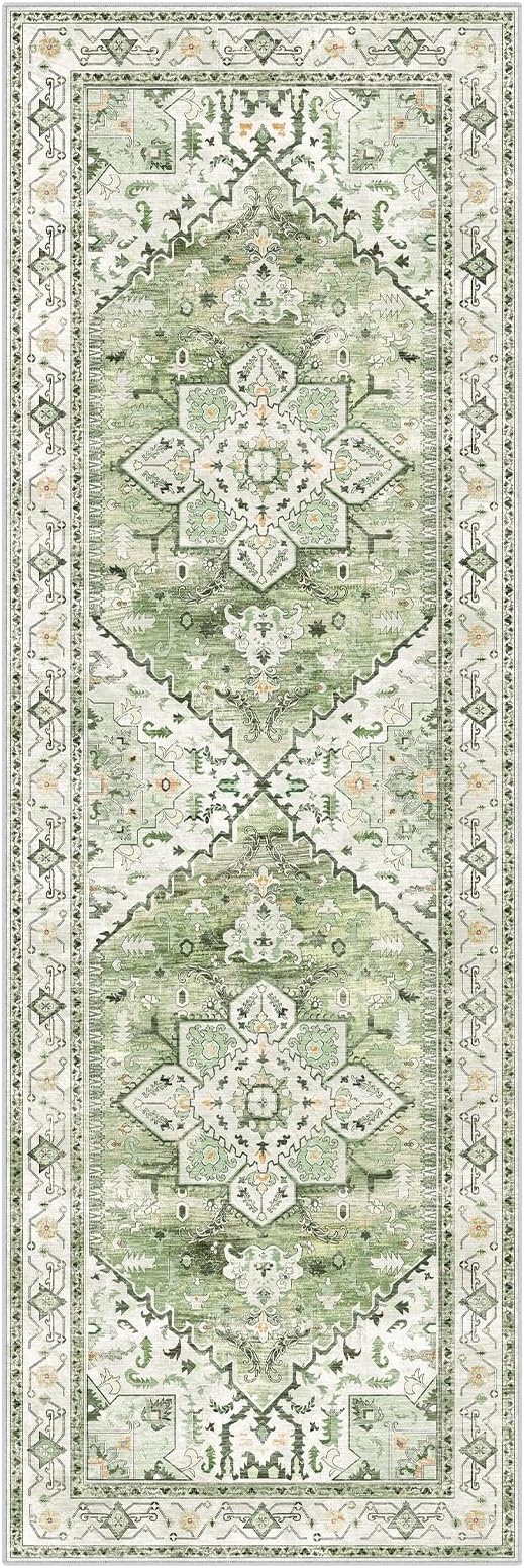 Yamaziot Washable Runner Rug, 2x6 Non-Slip Boho Vintage Hallway Rug Runner