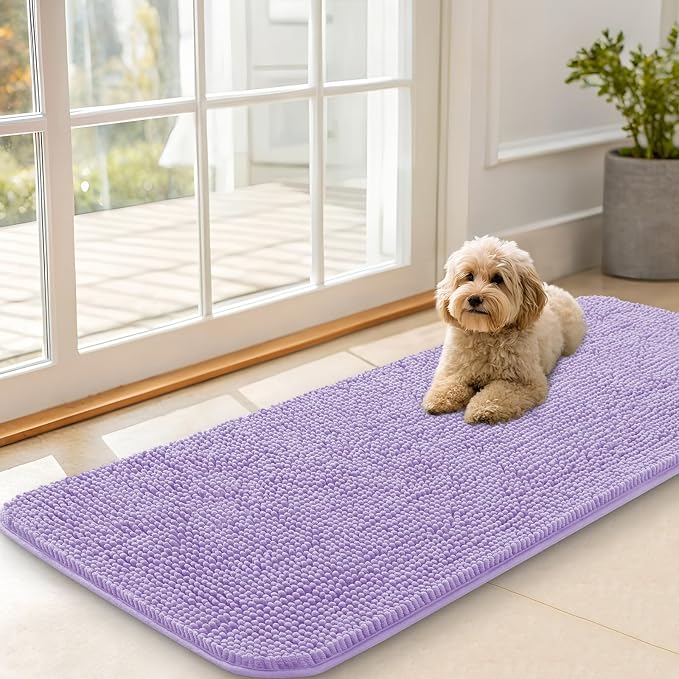 OLANLY Dog Door Mat for Muddy Paws 47x20, Absorbs Moisture and Dirt, Absorbent