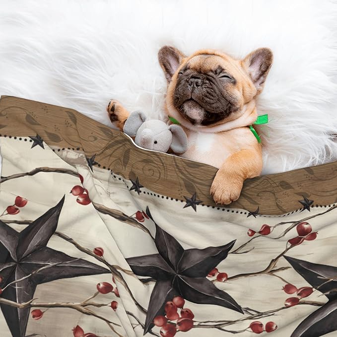 Western Star Blanket for Dog Cat - Rustic Boho Throw Blanket 30x20 Star Pet Blanket for Couch Sofa Bed