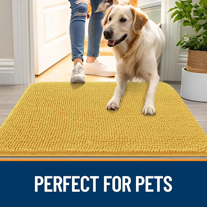 OLANLY Dog Door Mat for Muddy Paws 40x32, Absorbs Moisture and Dirt, Absorbent