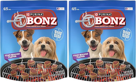 Purina T-Bonz Filet Mignon Flavor Steak Shaped Treats for Dogs - 45 oz. Pouch (Pack of 2)
