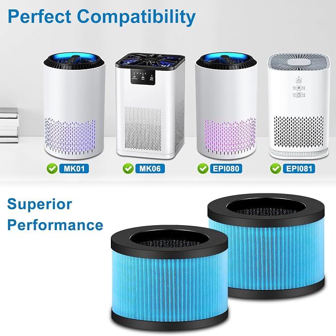 2 Pack MK01 MK06 Air Filter Replacement Compatible