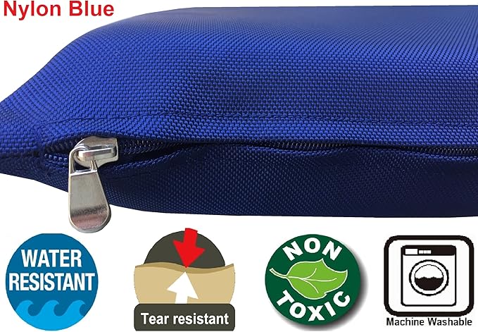 Dogbed4less Shredded Memory Foam Pillow Dog Bed with Waterproof Liner and Machine Washable Cover (Blue Nylon, Medium 36"X29")