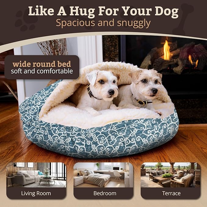 Snoozer Luxury Cozy Cave Pet Bed, Wag Collection, Small - Ramey Oxford