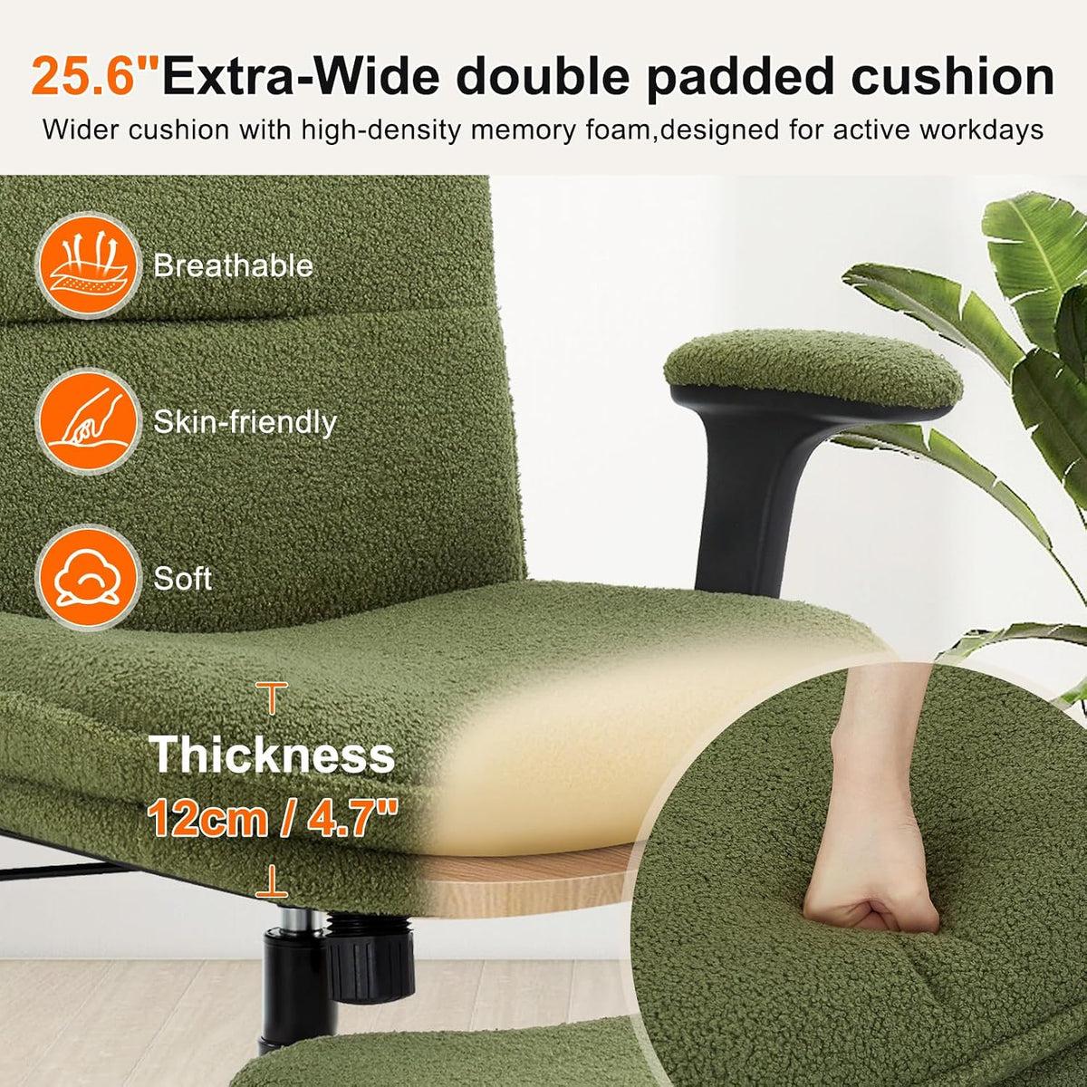 IWMH Cross Legged Office Chair with Flip-up Armrests for ADHD, Extra Wide