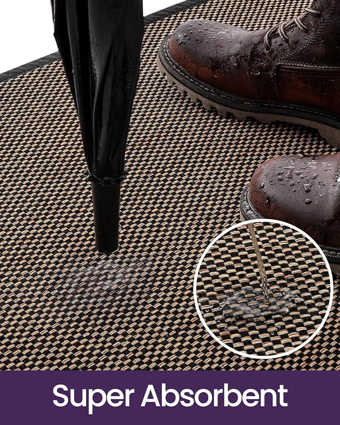 DEXI Ultra Thin Entryway Indoor Door Mat 24x36, Non Slip Rubber Backing Inside