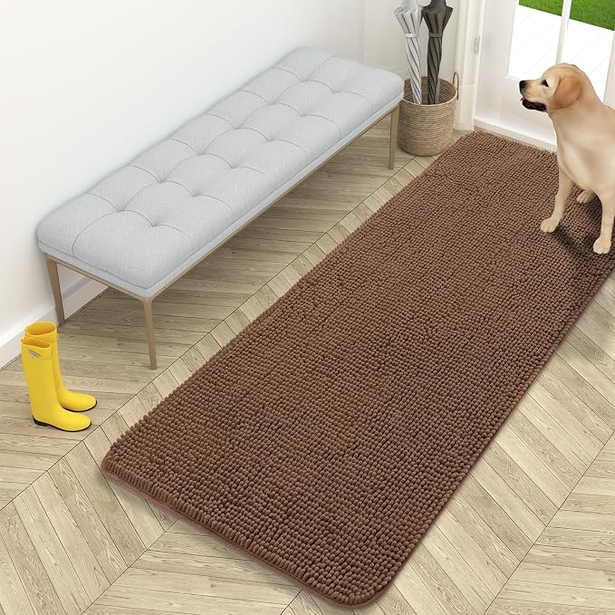 OLANLY Dog Door Mat for Muddy Paws 59x24, Absorbs Moisture and Dirt, Absorbent