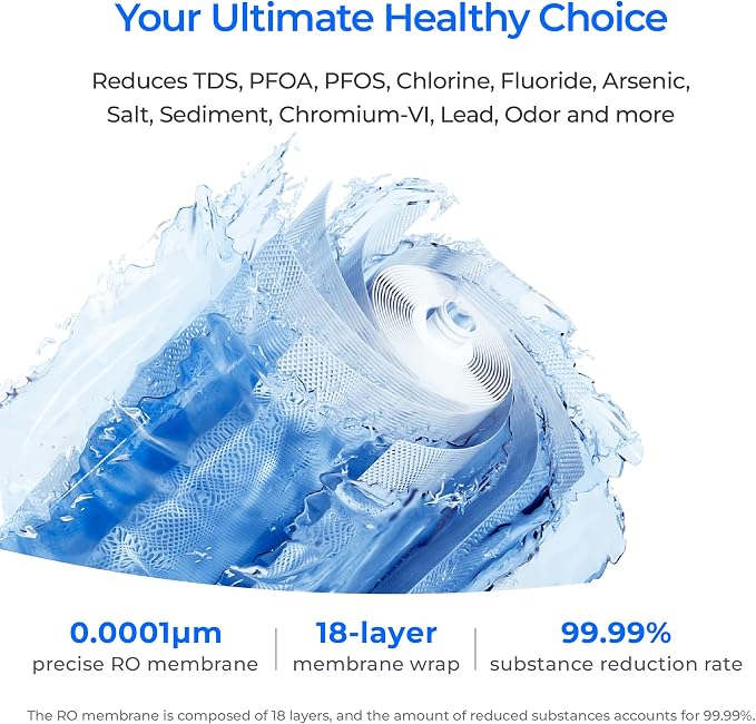 Waterdrop X16-Alkaline Reverse Osmosis Water Filter, NSF/ANSI 42&58&372