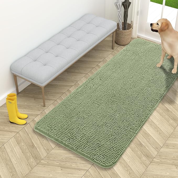 OLANLY Dog Door Mat for Muddy Paws 54x24, Absorbs Moisture and Dirt, Absorbent