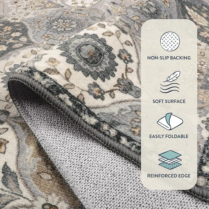Lahome Moroccan Trellis Area Rug, 2x3 Entryway Rug Non-Slip Washable Indoor