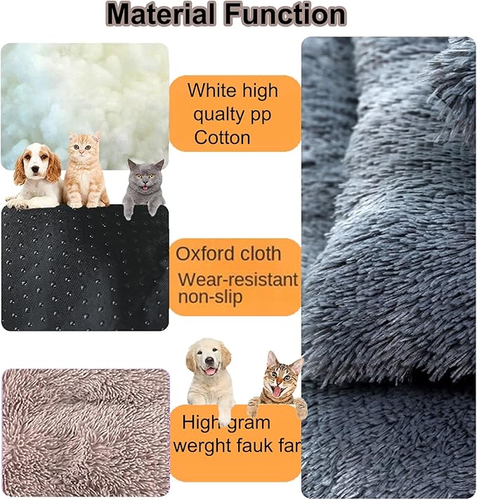 Dog Crate Mat, Dog Bed for Large Dogs, Comfy Fluffy Kennel Pad Anti-Slip for Dog beds & Furniture, Quilted Dog Bed for Pets for Medium/Small Dogs Cats (Color : Brown, Size : 30x21)