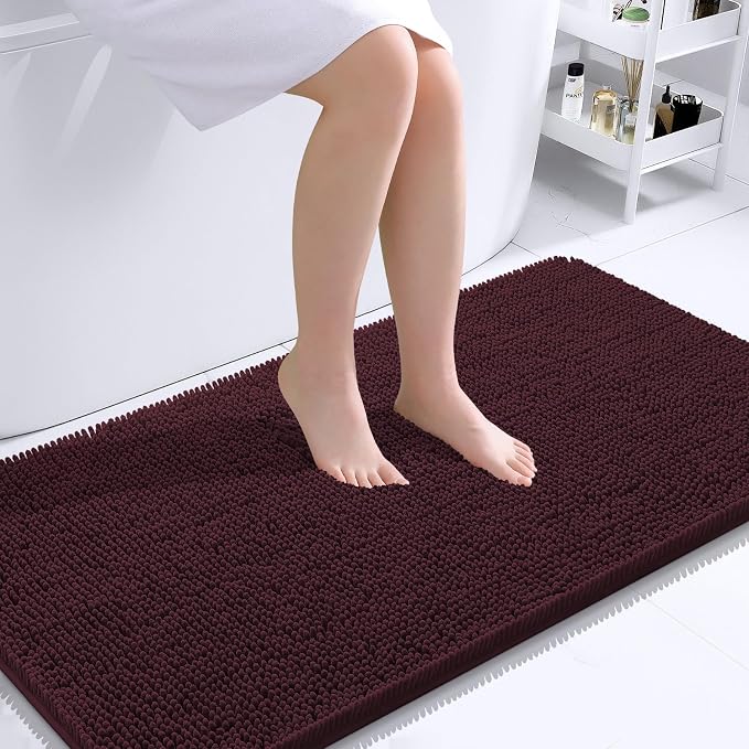 OLANLY Large Bathroom Rugs 40x24, Extra Soft Absorbent Chenille Bath Rugs