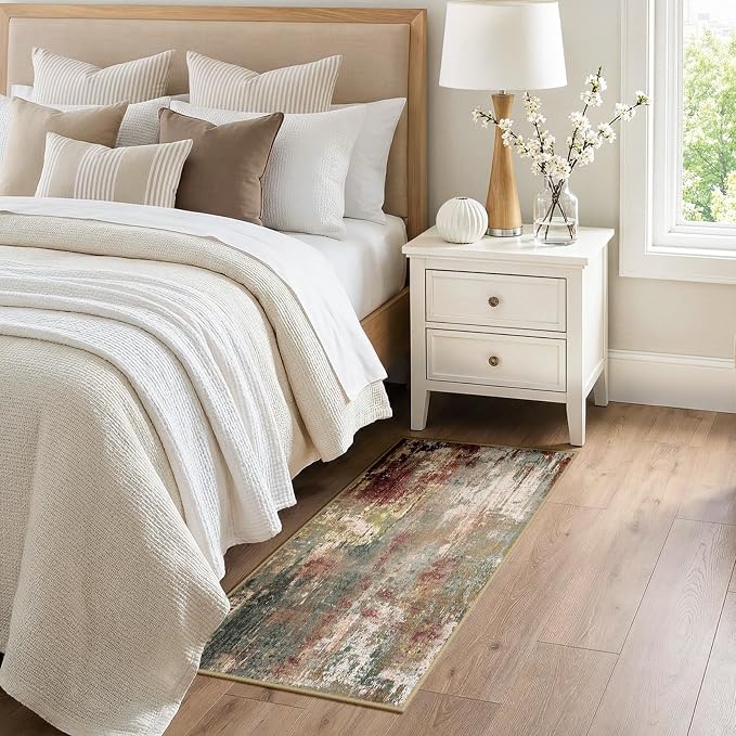 RELEANY Washable Area Rugs 2'x5' Non-Slip Modern Abstract Soft