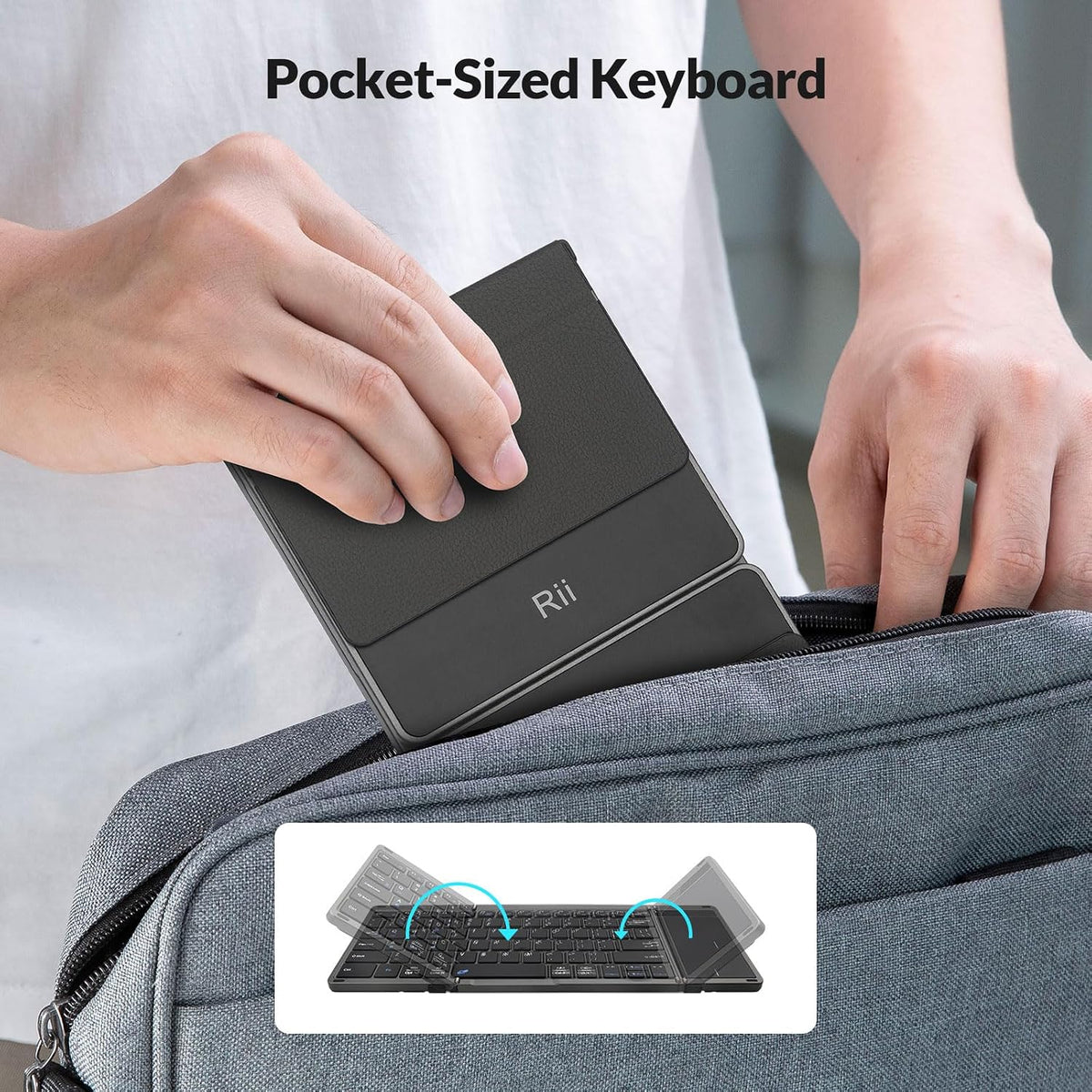 Rii RK809Pro Foldable Bluetooth Keyboard with Touchpad