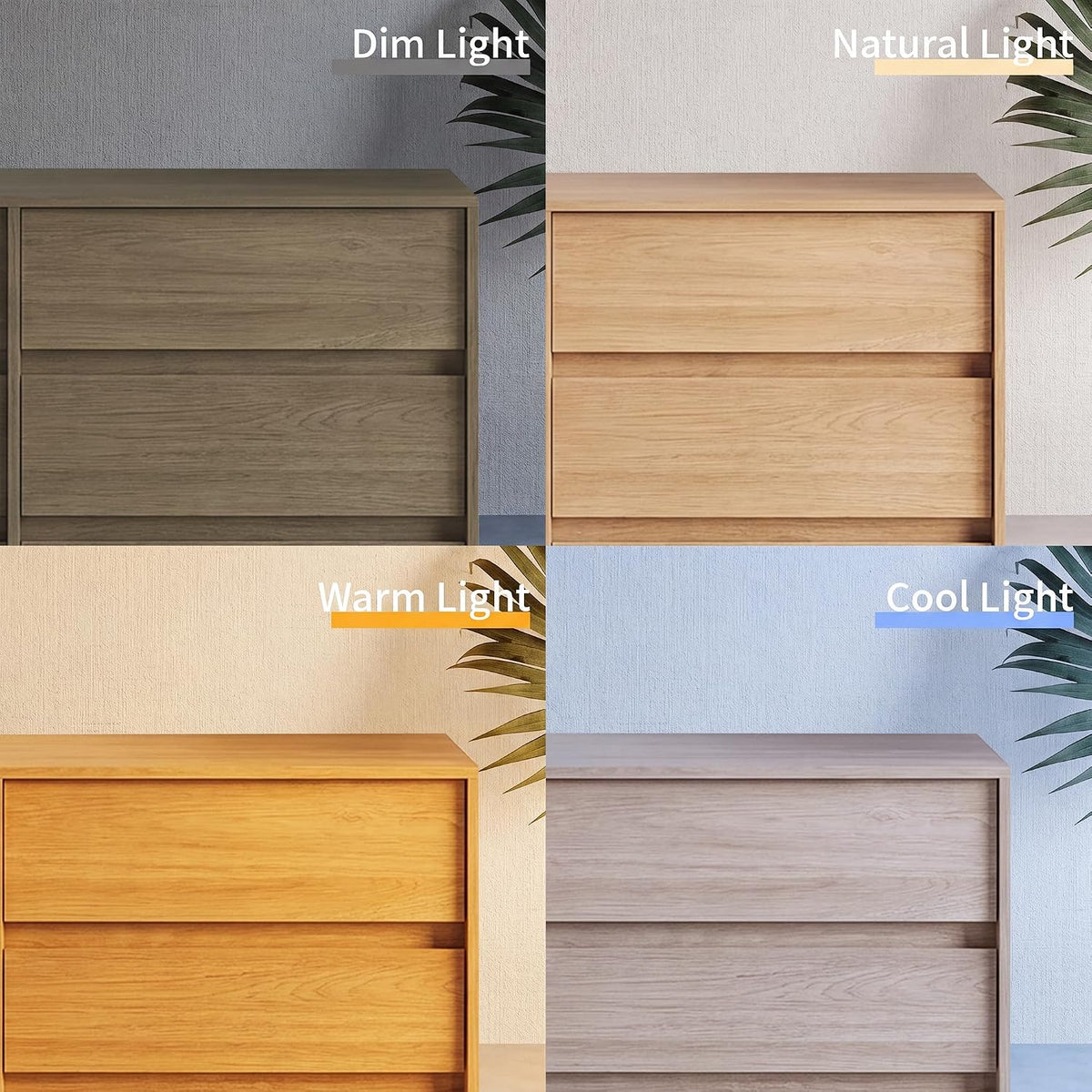 CHUWELL Oak 8 Drawer Dresser for Bedroom,53" Wide Chest of Drawers