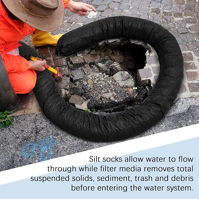 2 Pcs Sediment Filter Erosion Control Blanket Silt Fence Sock
