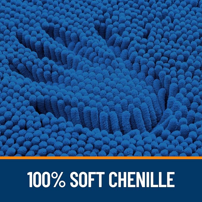 OLANLY Large Bathroom Rugs 45x27, Soft Absorbent Chenille Bath Rugs, Rubber