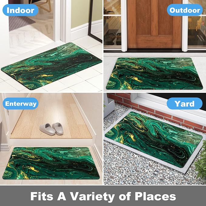 Rnivvi Front Door Mat, Heavy Duty Low Profile Anti-Slip Entryway Rug