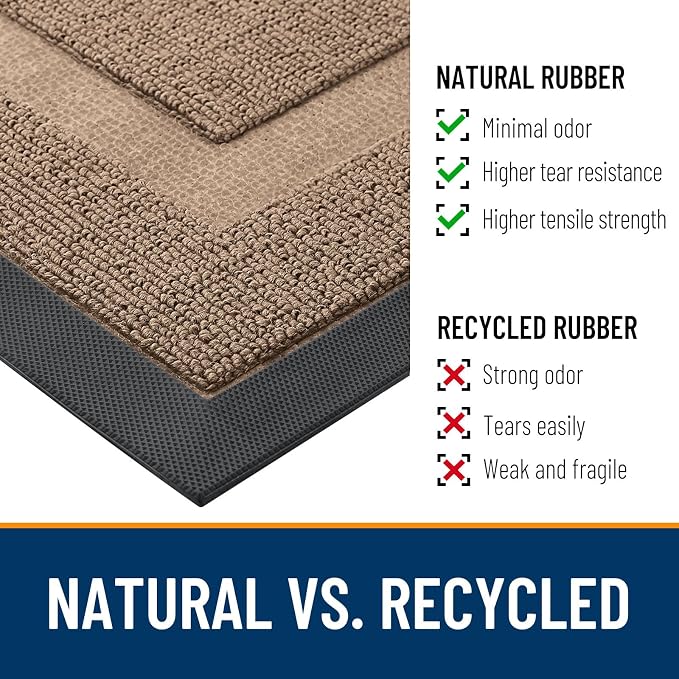 OLANLY Half Circle Door Mat Indoor Outdoor Entrance Welcome, Waterproof