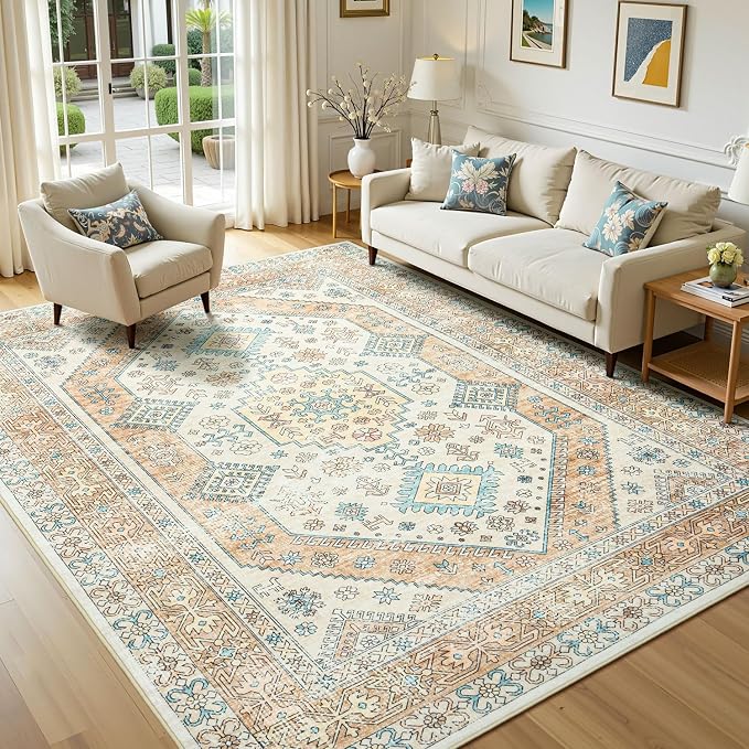 Lofus Vintage Living Room Rugs 5x7, Soft Machine Washable Area Rug