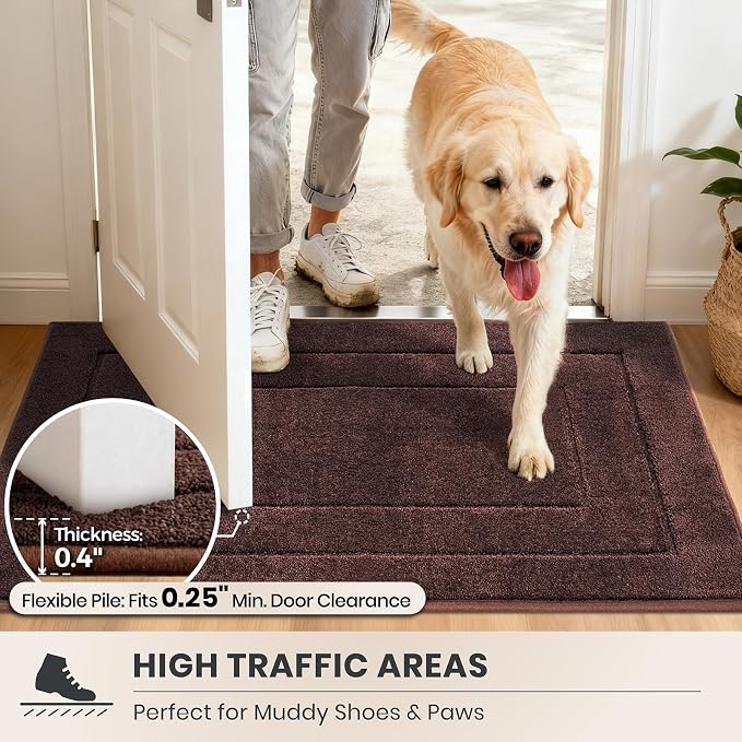 PURRUGS Dirt Trapping Door Mat 34" x 59", Non-Slip/Skid Machine Washable