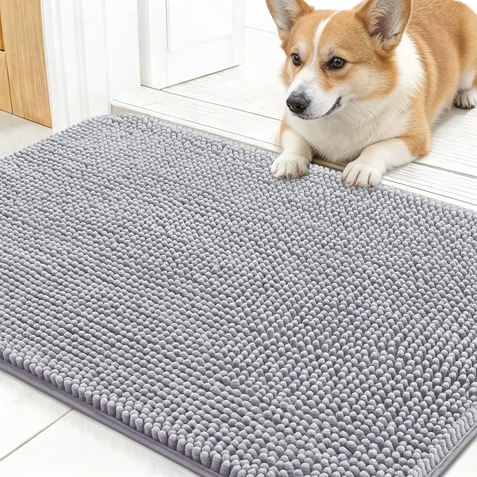 OLANLY Dog Door Mat for Muddy Paws 24x16, Absorbs Moisture and Dirt, Absorbent