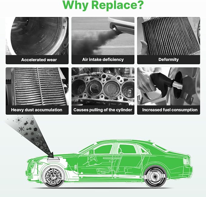 2PCS Engine Air Filter Only Fit Hybrid