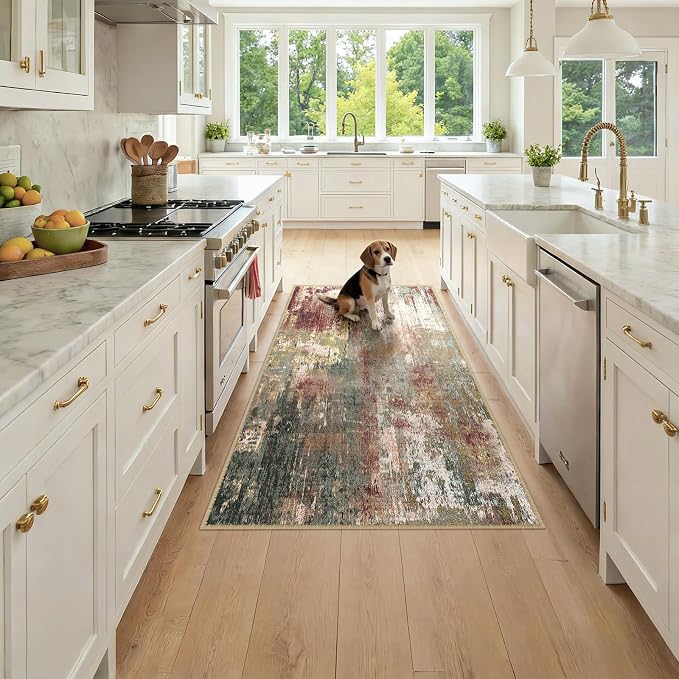 RELEANY Washable Area Rugs 3x6 Non-Slip Modern Abstract Soft