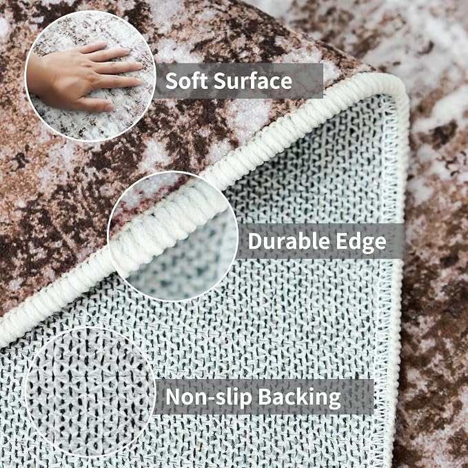 2x3 Small Washable Area Rug: Non-Slip Indoor Door Mat