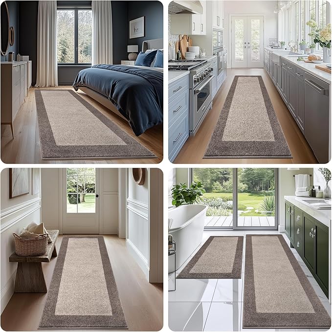 Machine Washable Kitchen Rug 32" x 84", Non Slip Kitchen Mat