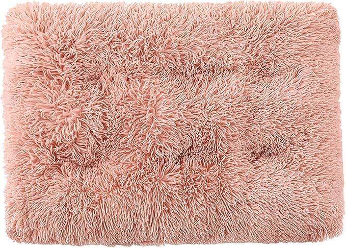 Dog Crate Mat, Dog Bed for Large Dogs, Comfy Fluffy Kennel Pad Anti-Slip for Dog beds & Furniture, Quilted Dog Bed for Pets for Medium/Small Dogs Cats (Color : Pink 2, Size : 36x25)