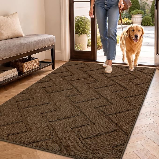 hicorfe Front Door Mat Outside Entrance, Stain and Fade Resistant, Non Slip